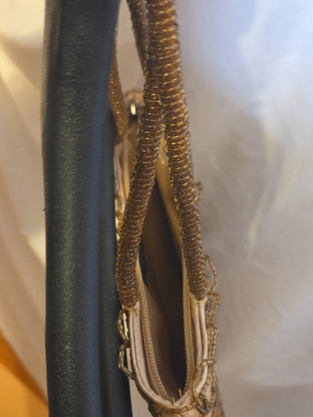 Beaded Gold and Cream Evening Tote - Picture 4 of 6